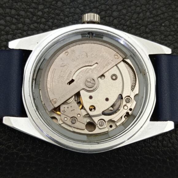Vintage 1970 Citizen Automatic Mens Silver Watch W/daydate & Blue accents - Picture 9 of 10